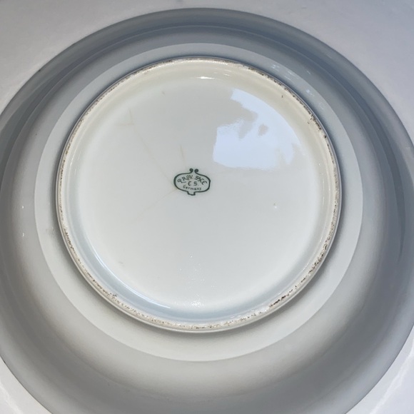 Antique Prov Saxe Germany serving bowl. And 4 individual dessert dishes - Picture 9 of 13